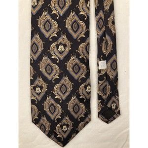 Vintage Disney Mickey Mouse Paisley/ Geometric Men's 100% Silk Necktie Tie